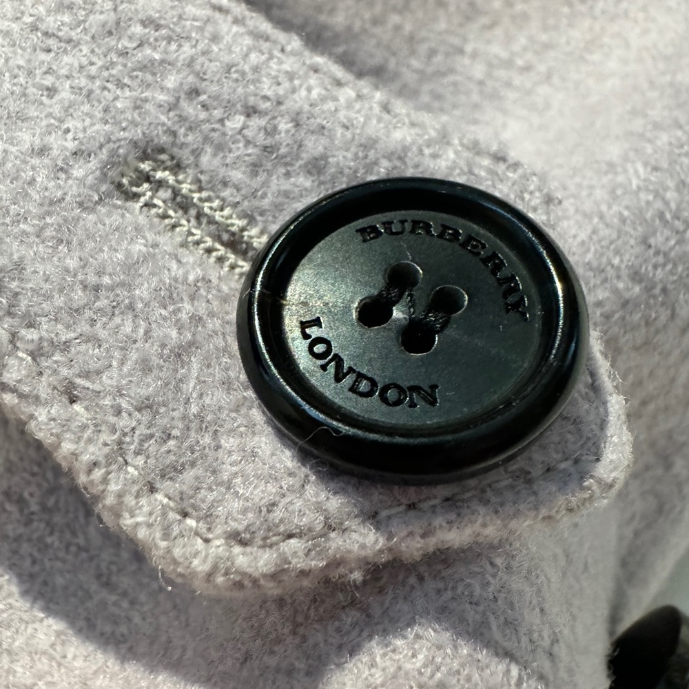 Burberry Wool Wrap Coat in Pale Orchid - Picture 12 of 16